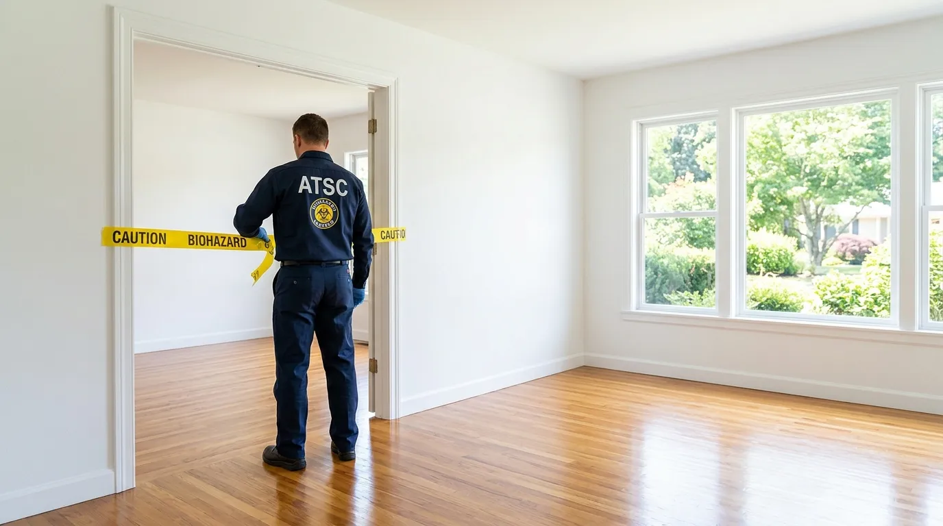 Certified biohazard cleanup crew performing Decomposition Cleanup in Rockaway
